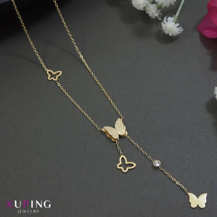 Elegant Rose Gold Butterfly Necklace