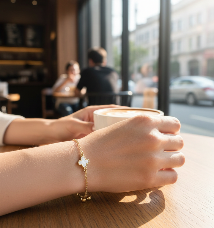 Elegant Four Leaf Clover Bracelet