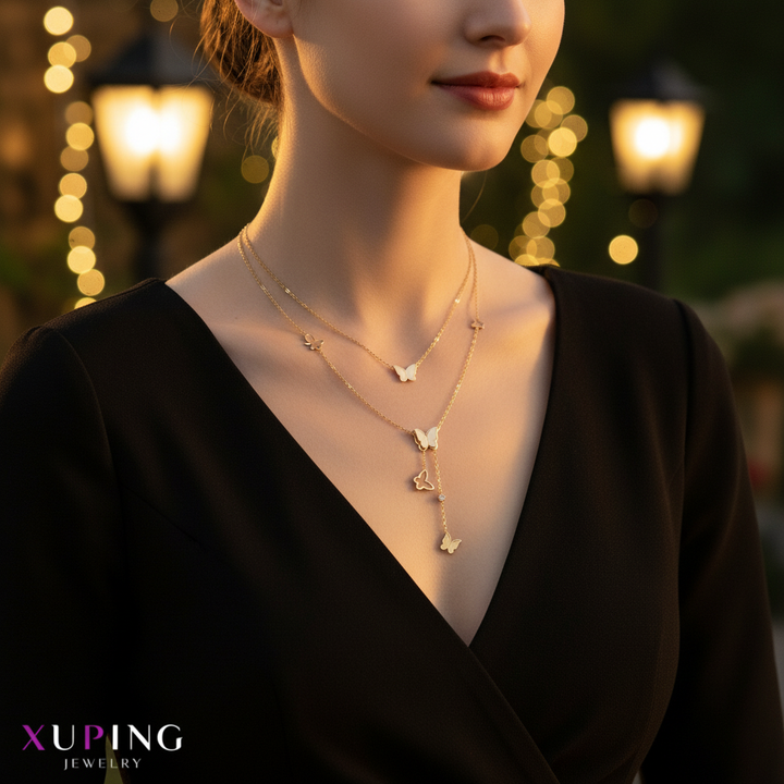 Elegant Rose Gold Butterfly Necklace